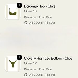 Monday Swimwear Top and Bottom Olive Green